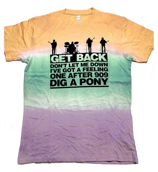 The Beatles: Get Back Gradient (Dip Dye, Dye Wash) - Multicolour T-Shirt