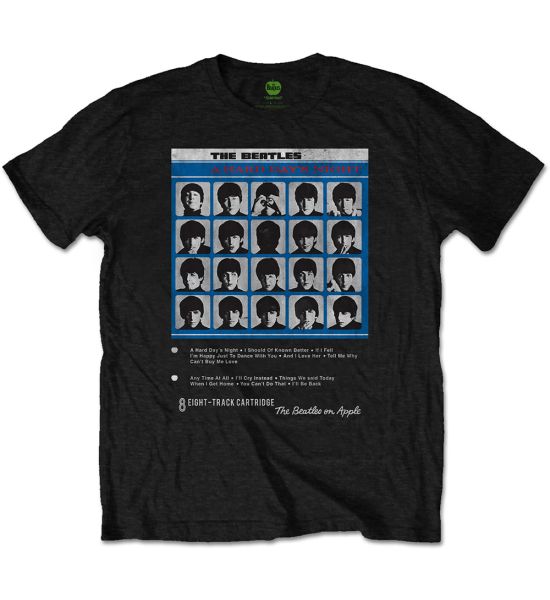 The Beatles: Hard Days Night 8 Track - Black T-Shirt