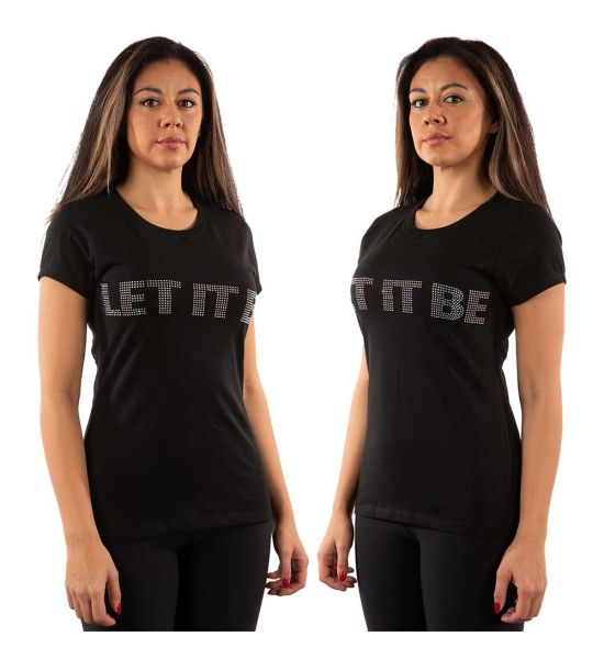 The Beatles: Let It Be (Embellished) - Ladies Black T-Shirt