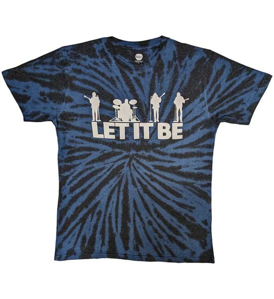 The Beatles: Let It Be Silhouette (Dye Wash) - Black T-Shirt