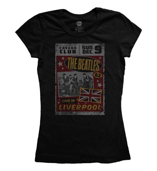 The Beatles: Live in Liverpool - Ladies Black T-Shirt