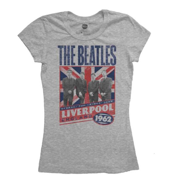 The Beatles: Liverpool England 1962 - Ladies Grey T-Shirt