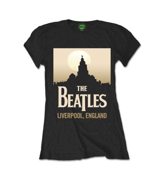 The Beatles: Liverpool, England - Ladies Black T-Shirt