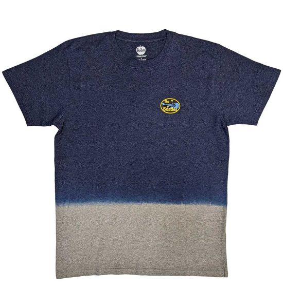 The Beatles: Oval Logo (Dip Dye, Dye Wash) - Blue T-Shirt