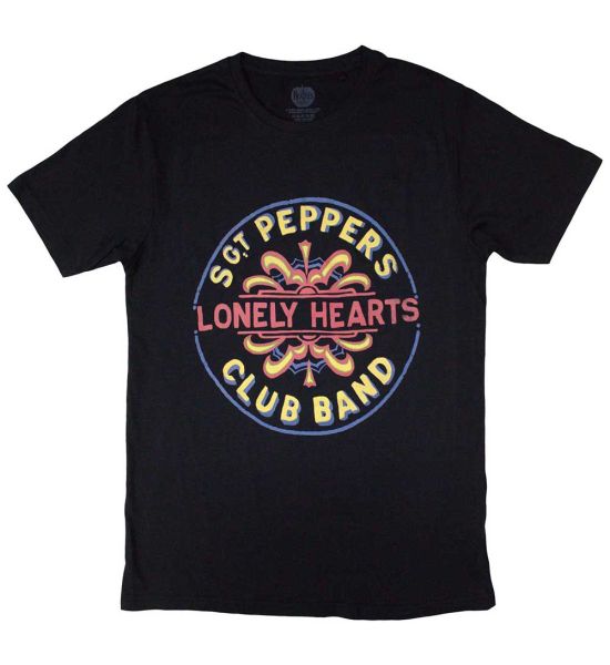 The Beatles: Painted Pepper - Black T-Shirt