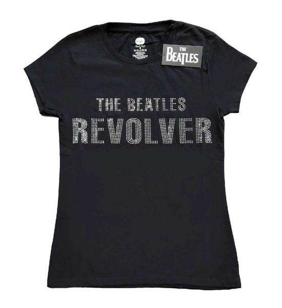 The Beatles: Revolver (Embellished) - Ladies Black T-Shirt