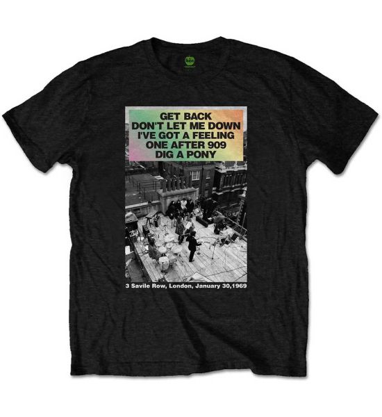 The Beatles: Rooftop Songs Gradient - Black T-Shirt