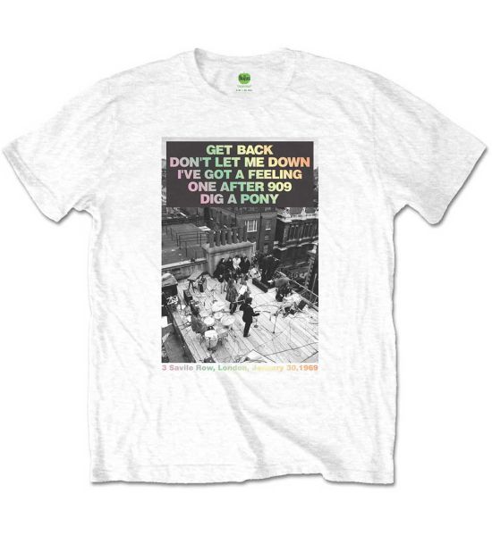 The Beatles: Rooftop Songs Gradient - White T-Shirt