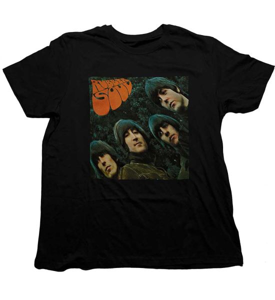 The Beatles: Rubber Soul Album Cover - Black T-Shirt