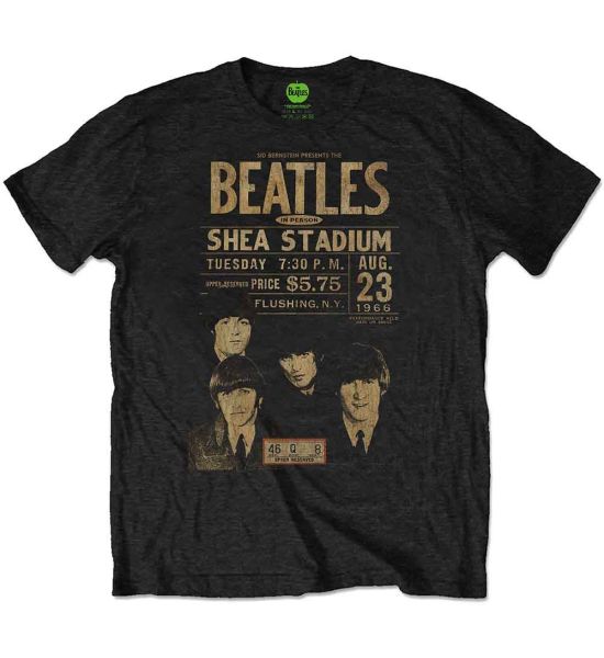 The Beatles: Shea '66 (Eco Friendly) - Black T-Shirt