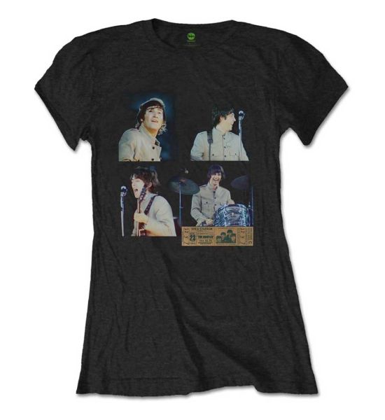 The Beatles: Shea Stadium Shots - Ladies Black T-Shirt