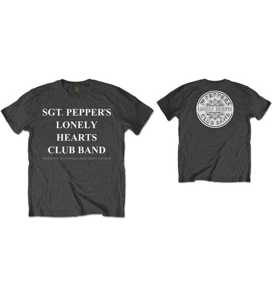 The Beatles: SPLHCB with Drum (Back Print) - Charcoal Grey T-Shirt