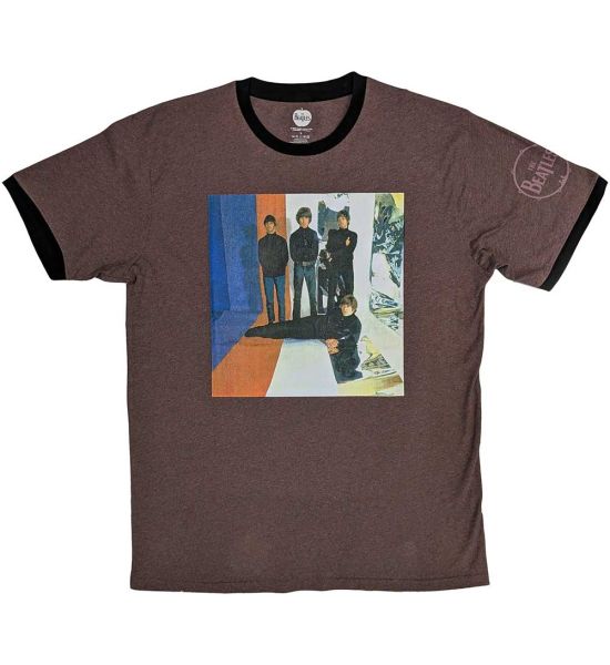 The Beatles: Stripes - Maroon Red T-Shirt