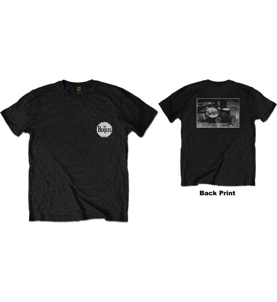 The Beatles: Washington Coliseum (Back Print) - Black T-Shirt