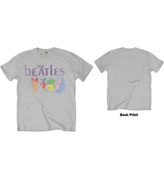 The Beatles: White Album Back (Back Print) - Grey T-Shirt