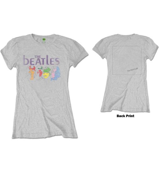 The Beatles: White Album Back (Back Print) - Ladies Grey T-Shirt