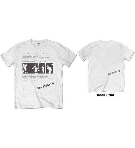 The Beatles: White Album Tracks (Back Print) - White T-Shirt