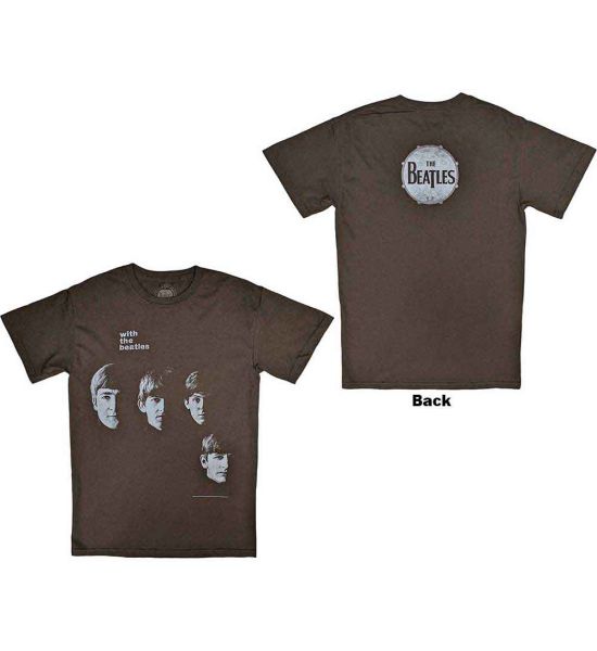 The Beatles: With The Beatles (Back Print) - Brown T-Shirt