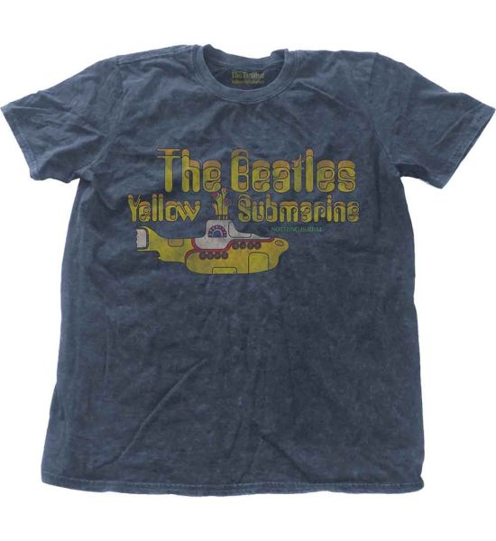 The Beatles: Yellow Submarine Nothing Is Real (Snow Wash, Dye Wash) - Denim Blue T-Shirt