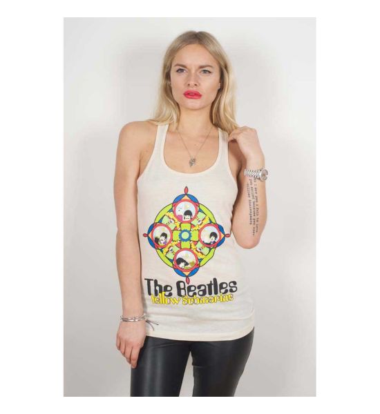 The Beatles: Yellow Submarine & Portholes - Ladies Sand T-Shirt