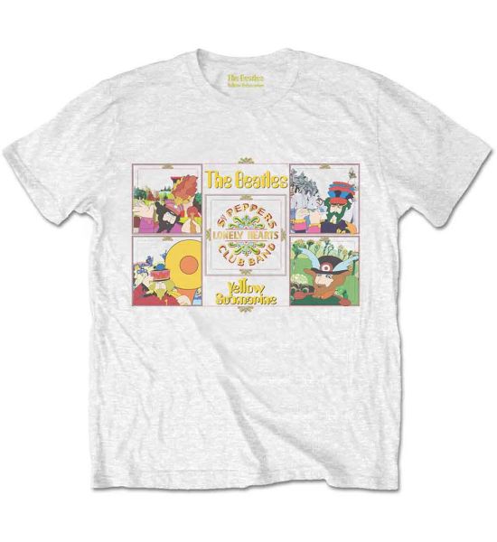 The Beatles: Yellow Submarine Sgt Pepper Band - White T-Shirt