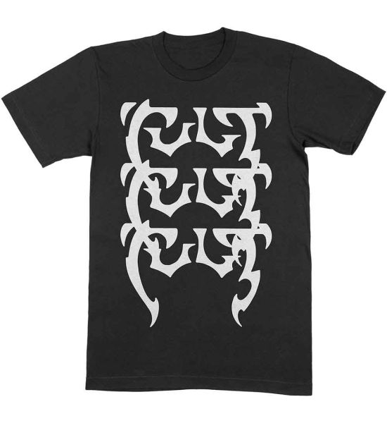 The Cult: Repeating Logo - Black T-Shirt