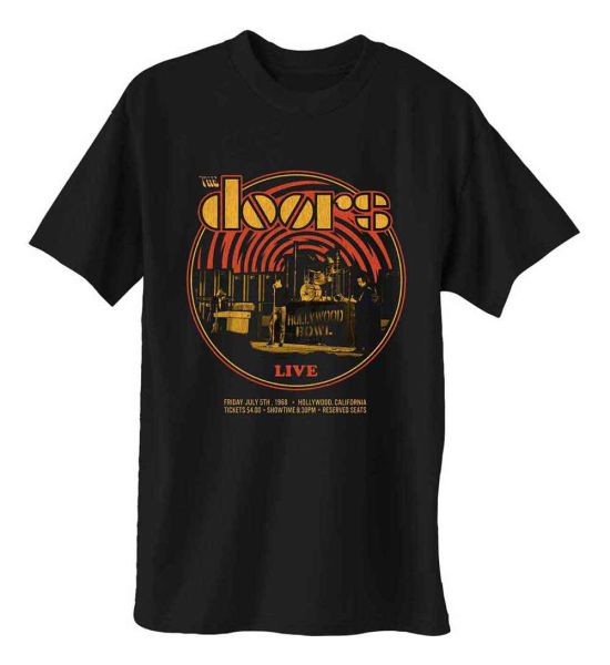 The Doors: 68 Retro Circle - Black T-Shirt