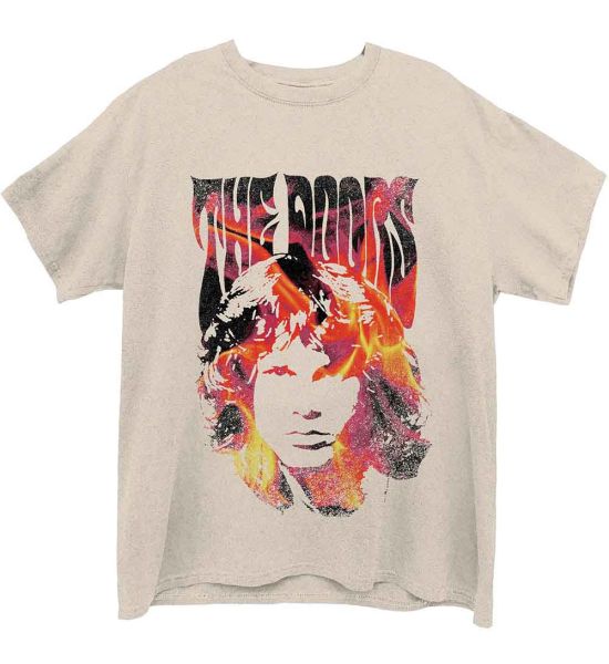 The Doors: Jim Face Fire - Natural T-Shirt