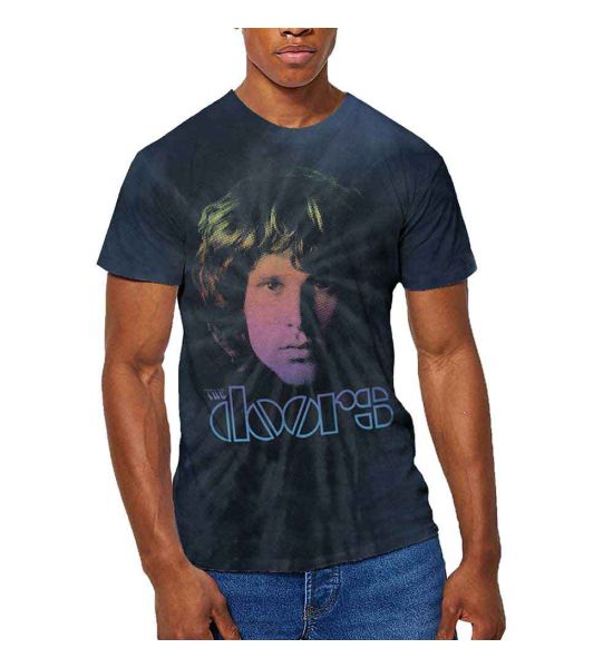 The Doors: Jim Halftone Gradient (Dip Dye, Dye Wash) - Blue T-Shirt