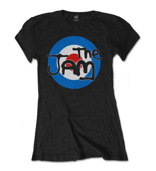 The Jam: Spray Target Logo (Extreme Soft Hand Inks) - Ladies Black T-Shirt