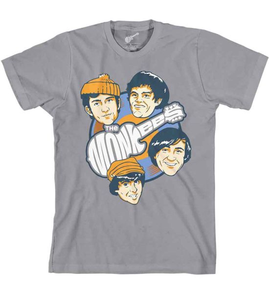 The Monkees: Vinyl Heads - Grey T-Shirt