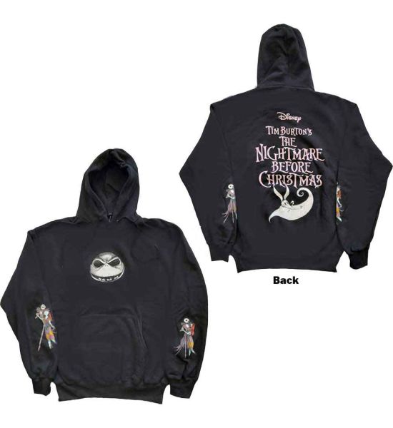 The Nightmare Before Christmas: Jack & Sally Dancing (Back Print, Sleeve Print) - Black Pullover Hoodie