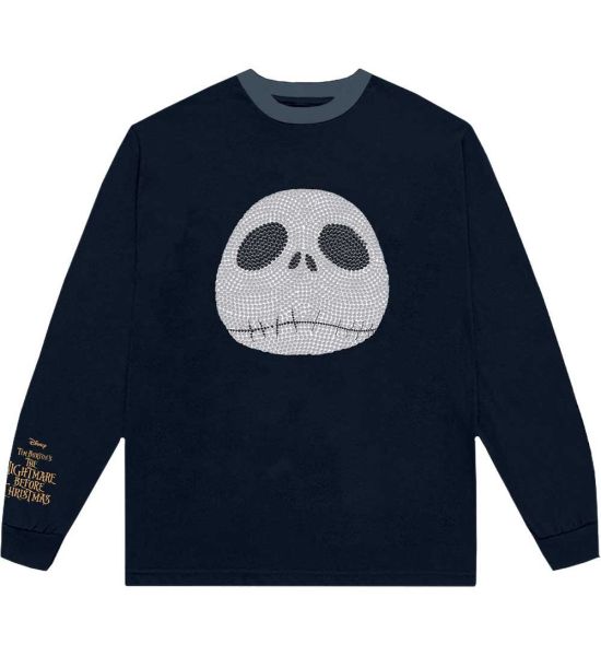 The Nightmare Before Christmas: Rhinestone Jack (Rhinestones, Sleeve Print) - Blue Long Sleeve T-Shirt