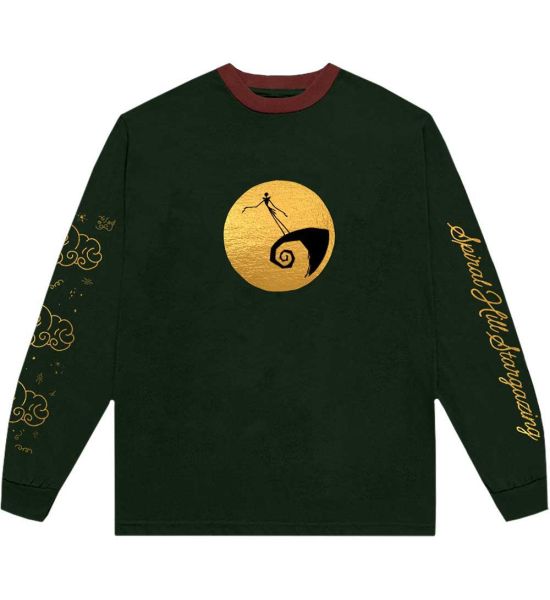 The Nightmare Before Christmas: Spiral Hill (Foiled Print, Sleeve Print) - Green Long Sleeve T-Shirt