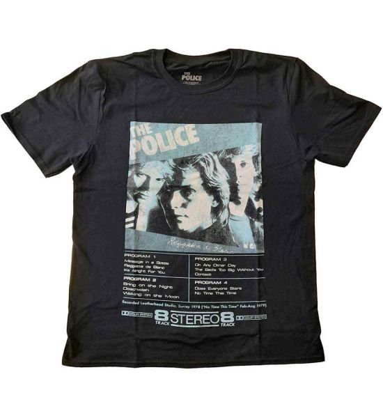 The Police: Reggatta 8 Track - Black T-Shirt