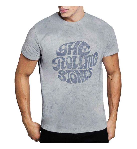 The Rolling Stones: 70's Logo (Dip Dye, Dye Wash) - Dip-dye On White T-Shirt