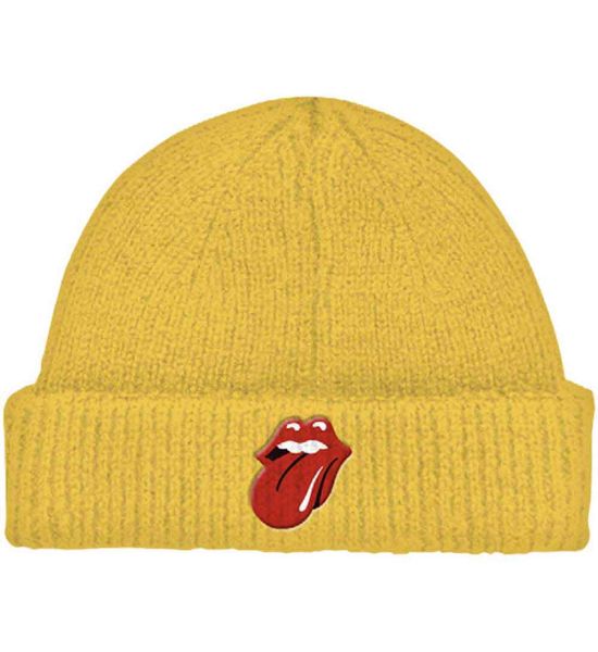 The Rolling Stones: 72 Tongue (Roll Up) - Yellow Beanie Hat Preorder