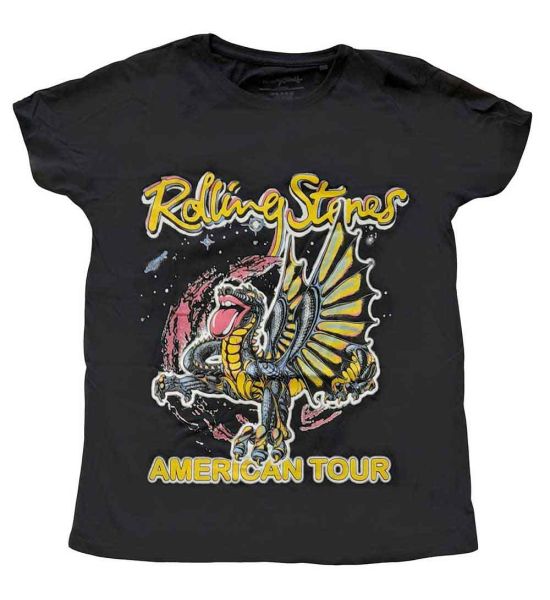 The Rolling Stones: American Tour Dragon - Ladies Black T-Shirt