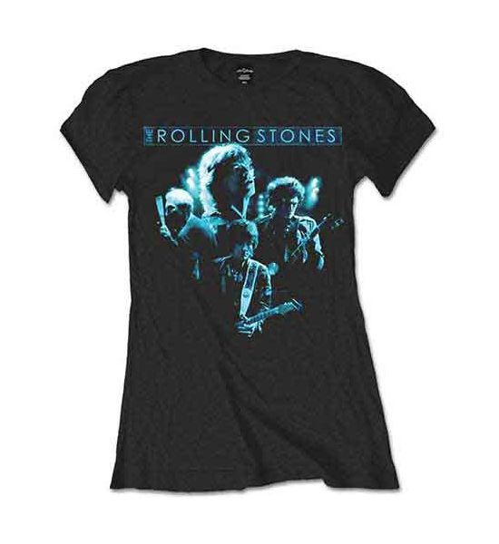 The Rolling Stones: Band Glow - Ladies Black T-Shirt