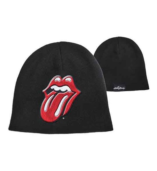 The Rolling Stones: Classic Tongue - Black Beanie Hat Preorder