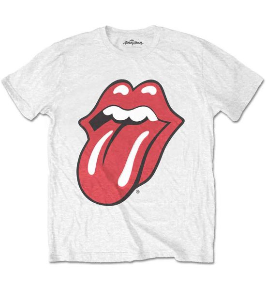 The Rolling Stones: Classic Tongue (Extreme Soft Hand Inks) - White T-Shirt