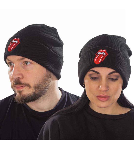 The Rolling Stones: Fang Tongue - Black Beanie Hat Preorder