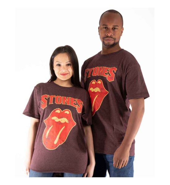 The Rolling Stones: Gothic Text - Brown T-Shirt