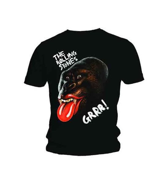 The Rolling Stones: Grrr Black Gorilla - Black T-Shirt