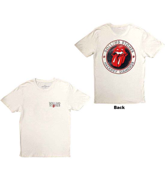 The Rolling Stones: Hackney Diamonds Circle Label (Back Print) - Natural T-Shirt