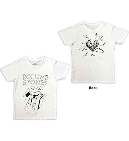 The Rolling Stones: Hackney Diamonds Diamond Tongue Outline (Back Print) - White T-Shirt