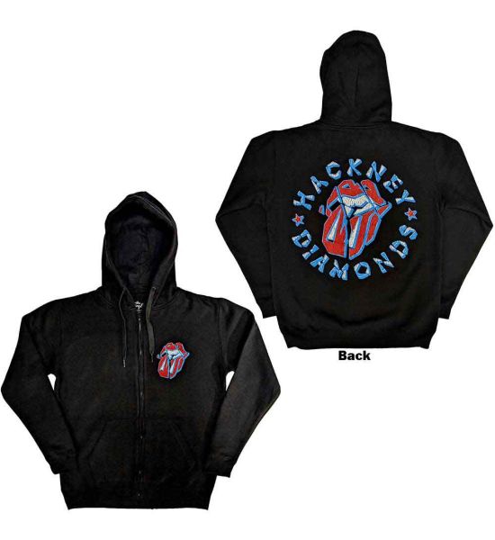 The Rolling Stones: Hackney Diamonds Stars (Back Print) - Black Zip-up Hoodie