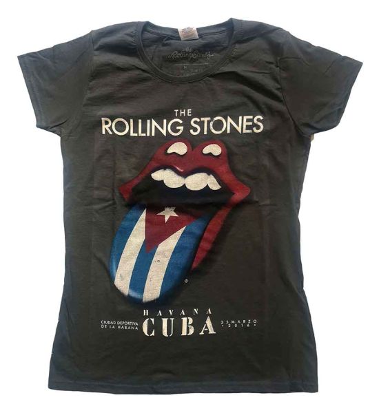 The Rolling Stones: Havana Cuba - Grey Ladies T-Shirt