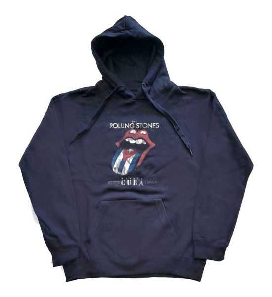 The Rolling Stones: Havana Cuba - Navy Blue Pullover Hoodie