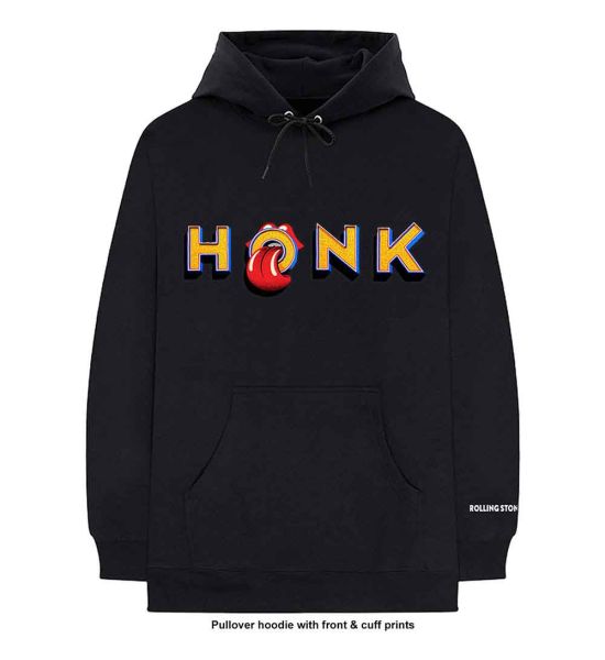 The Rolling Stones: Honk Letters (Sleeve Print) - Black Pullover Hoodie